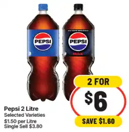IGA Pepsi 2 Litre Selected Varieties offer