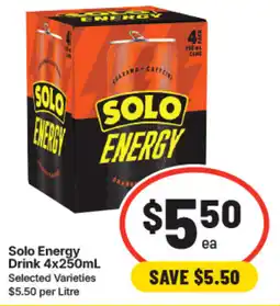 IGA Solo Energy Drink offer