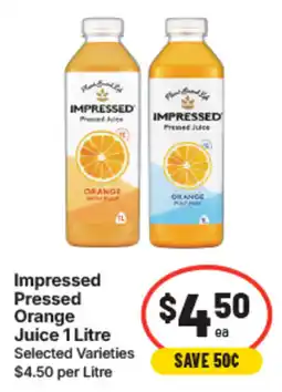 IGA Impressed Pressed Orange Juice offer