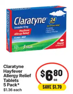 IGA Claratyne Hayfever Allergy Relief Tablets offer