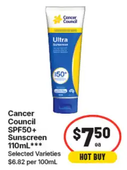IGA Cancer Council SPF50+ Sunscreen offer
