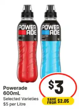 IGA Powerade Selected Varieties offer