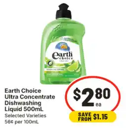 IGA Earth Choice Ultra Concentrate Dishwashing Liquid offer