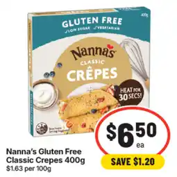 IGA Nanna's Gluten Free Classic Crepes offer