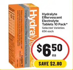 IGA Hydralyte Effervescent Electrolyte Tablets offer