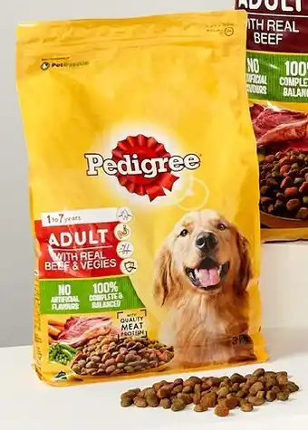 BIG W Pedigree Meaty Adult Dog Bites 3kg - Real Mince & Vegetables offer