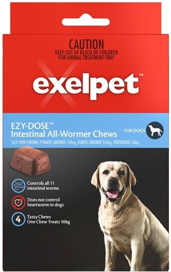 BIG W Exelpet Ezy-Dose Intestinal All-Wormer For Dogs 4 Pack offer