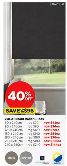 Spotlight Zulu Sunout Roller Blinds offer