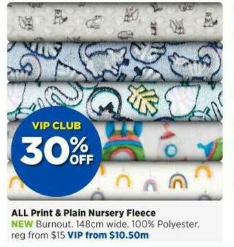 Spotlight All Print & Plain Nursery Fleece offer