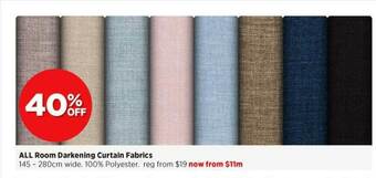 Spotlight All Room Darkening Curtain Fabrics offer