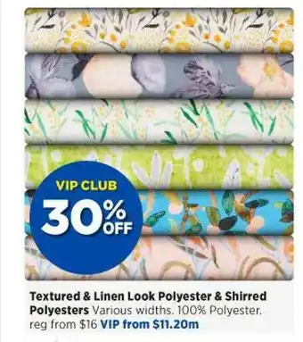 Textured & Linen Look Polyester & Shirred Polyesters