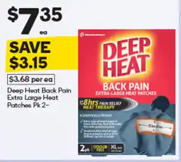 Woolworths Deep Heat Back Pain Extra Large Heat Patches offer