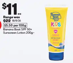 Woolworths Banana Boat SPF 50+ Sunscreen Lotion offer