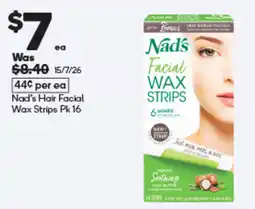 Woolworths Nad's Hair Facial Wax Strips offer