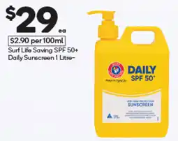 Woolworths Surf Life Saving Daily Sunscreen offer