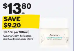 Woolworths Aveeno Calm & Restore Oat Gel Moisturiser offer