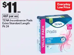 Woolworths TENA Incontinence Pads Extra Standard Length offer