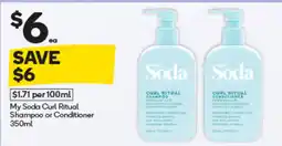 Woolworths My Soda Curl Ritual Shampoo or Conditioner offer