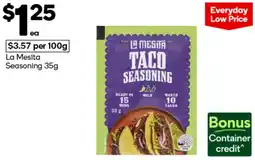 Woolworths La Mesita Taco Seasoning offer