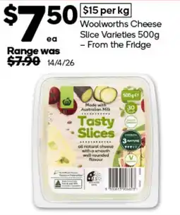 Woolworths Woolworths Cheese Slice Varieties offer