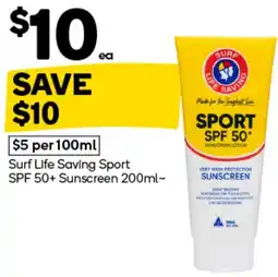 Woolworths Surf Life Saving Sport SPF 50+ Sunscreen offer