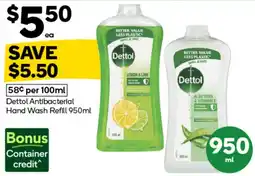 Woolworths Dettol Antibacterial Hand Wash Refill offer