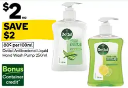 Woolworths Dettol Antibacterial Liquid Hand Wash Pump offer