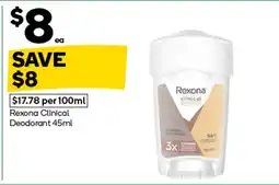 Woolworths Rexona Clinical Deodorant offer