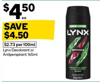Lynx Deodorant or Antiperspirant