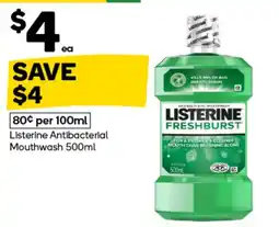 Woolworths Listerine Antibacterial Mouthwash offer