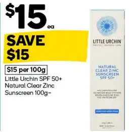Woolworths Little Urchin Natural Clear Zinc Sunscreen offer