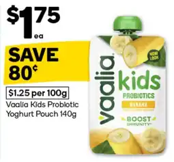 Woolworths Vaalia Kids Probiotic Yoghurt Pouch offer