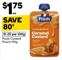 Woolworths Pauls Custard Pouch offer
