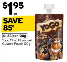 Woolworths Yogo Choc Flavoured Custard Pouch offer