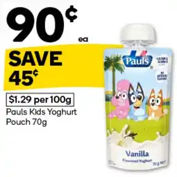 Woolworths Pauls Kids Yoghurt Pouch offer