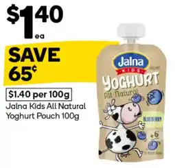 Woolworths Jalna Kids All Natural Yoghurt Pouch offer