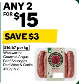 Woolworths Woolworths Gourmet Angus Beef Sausages offer
