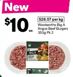 Woolworths Woolworths Big A Angus Beef Burgers offer