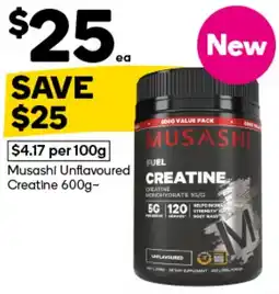 Woolworths Musashi Unflavoured Creatine offer