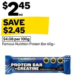 Woolworths Famous Nutrition Protein Bar offer