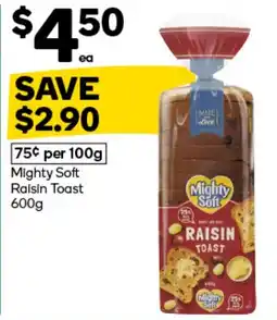 Woolworths Mighty Soft Raisin Toast offer