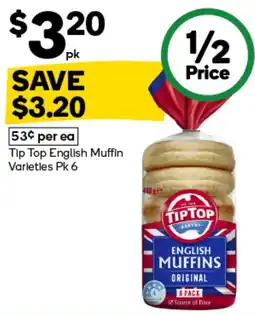 Woolworths Tip Top English Muffin Varieties offer