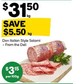 Woolworths Don Italian Style Salami offer