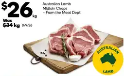 Woolworths Australian Lamb Midloin Chops offer