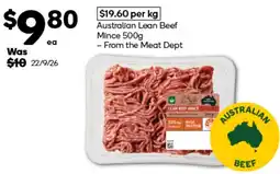 Woolworths Australian Lean Beef Mince offer