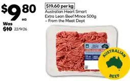 Woolworths Australian Heart Smart Extra Lean Beef Mince offer