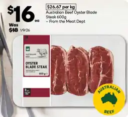 Woolworths Australian Beef Oyster Blade Steak offer