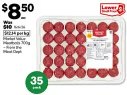 Woolworths Market Value Meatballs offer