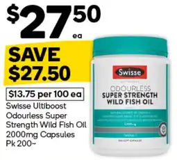 Woolworths Swisse Ultiboot Odourless Super Strength Wild Fish Oil offer