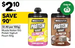 Woolworths Muscle Nation 15G Protein Yoghurt Pouch offer
